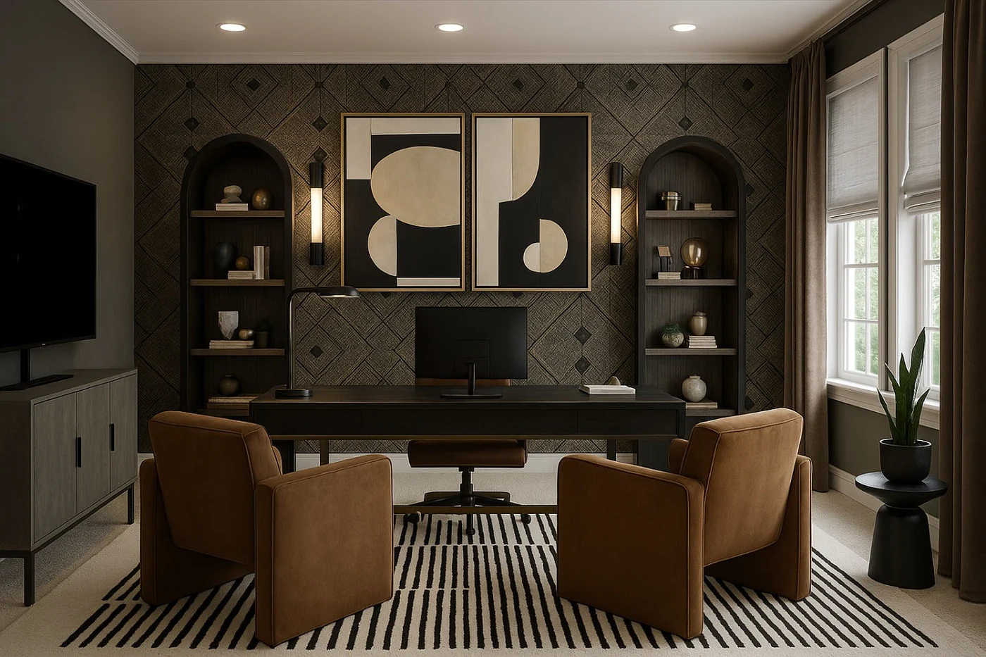 Modern wood and resin office furniture